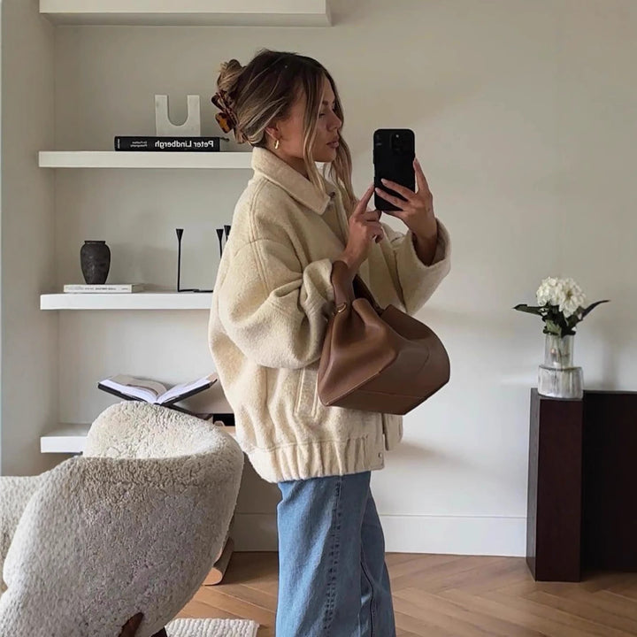 Teddy jacket for women, durable and cozy, with elastic waistband Lune London