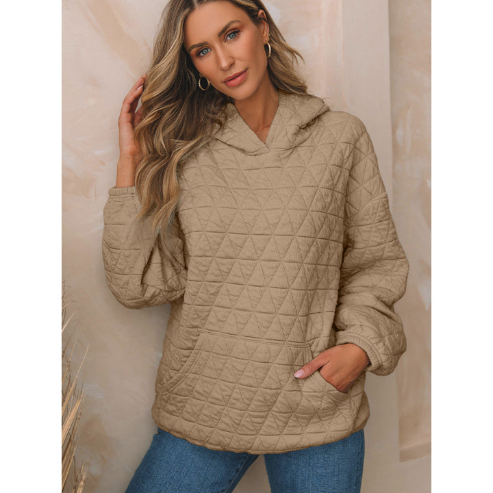 Quilted hooded sweatshirt for women with practical pockets Amarae