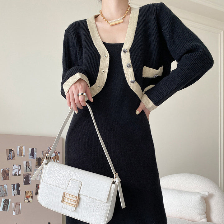 Cardigan à la mode pour femmes avec des détails contrastés et des poches Chic & Stil