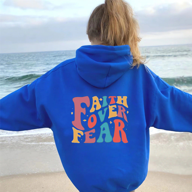 Women's hoodie with creative lettering and soft inner fleece Lune London