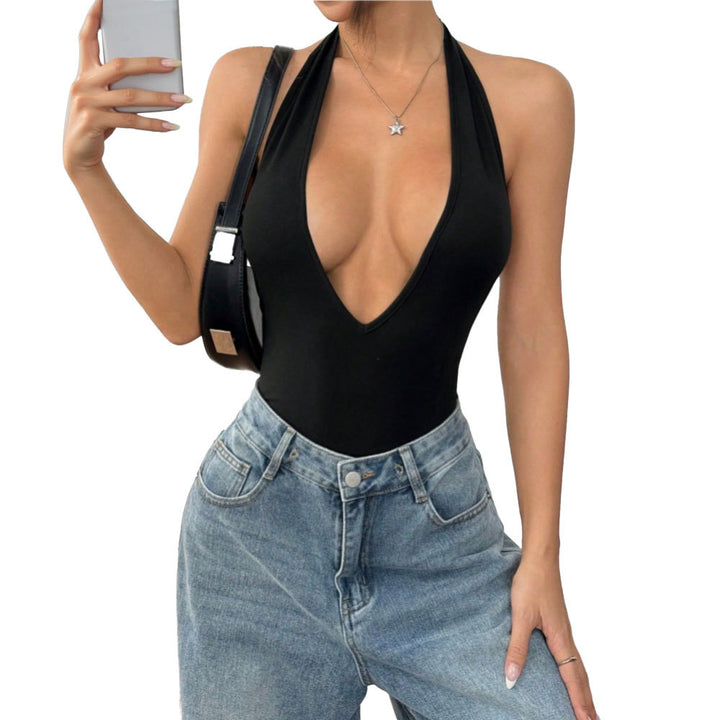 Women's swimsuit with deep V neckline and high leg cuts Chic & Stil