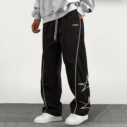 Men's Casual Sports Pants with Striking Star Design Chic Und Stil