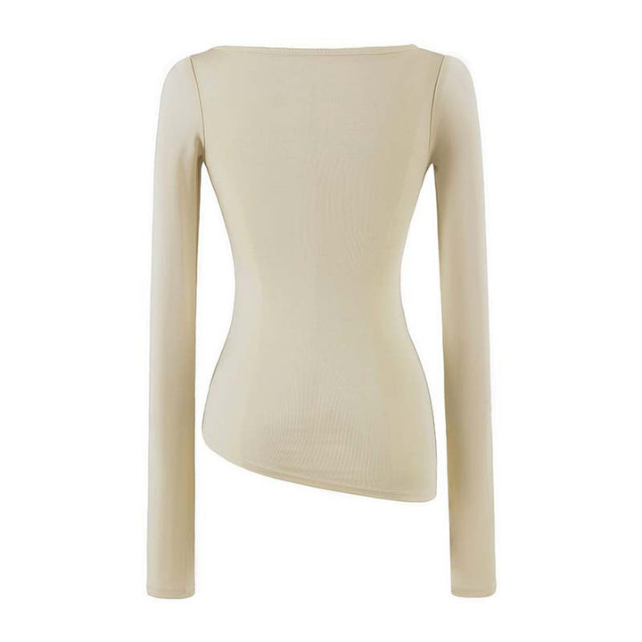 Women Figure-Hugging Midi Dress with Asymmetrical Hem and Panel Design Amarae