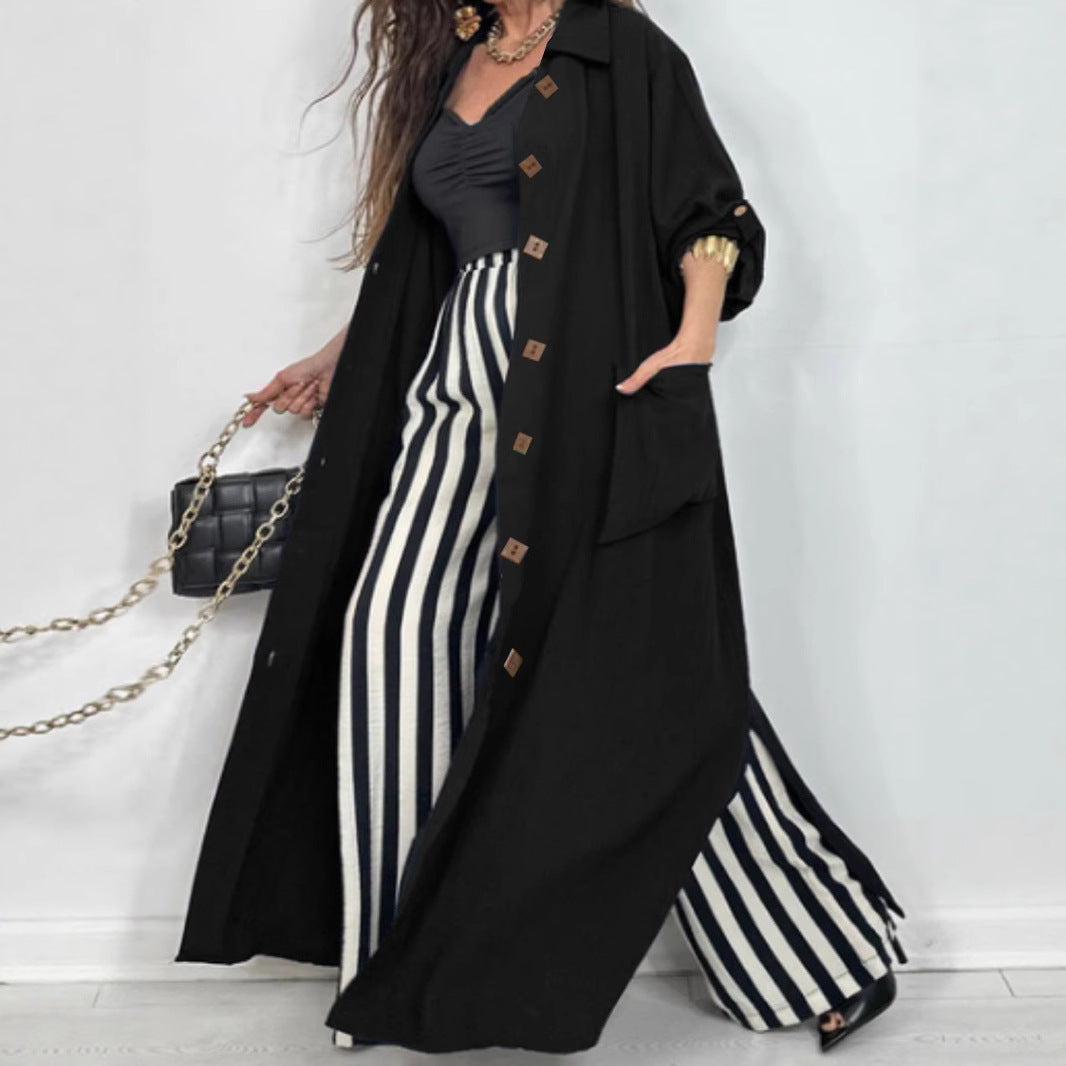 Oversized coat for ladies with classic lapels and button details Lune London