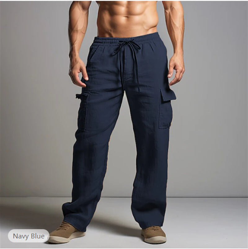 Casual cargo pants for men with elastic waistband and practical side pockets Lune London