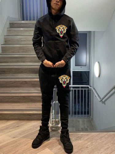 Amarae women's sport hoodie and jogger pants set with lion pattern