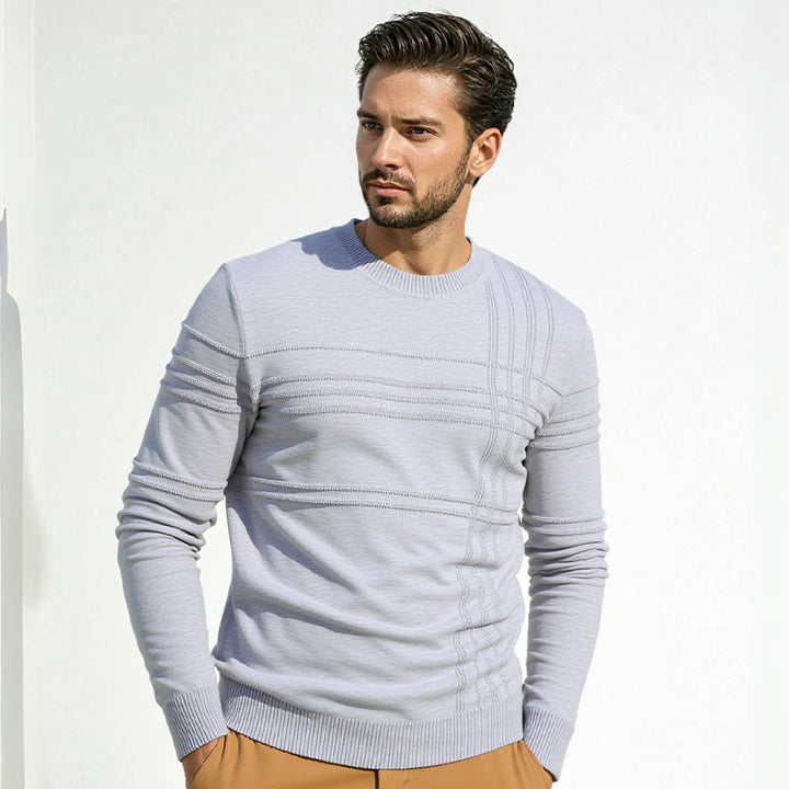 Men's sweater with a modern structural design and a high collar Lune London