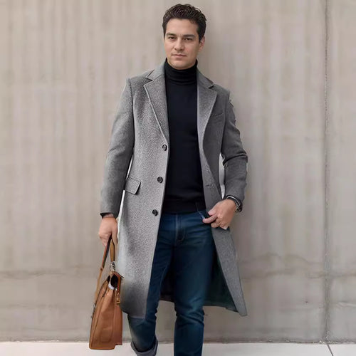 Elegant coat for men with textured fabric and modern accents Amarae