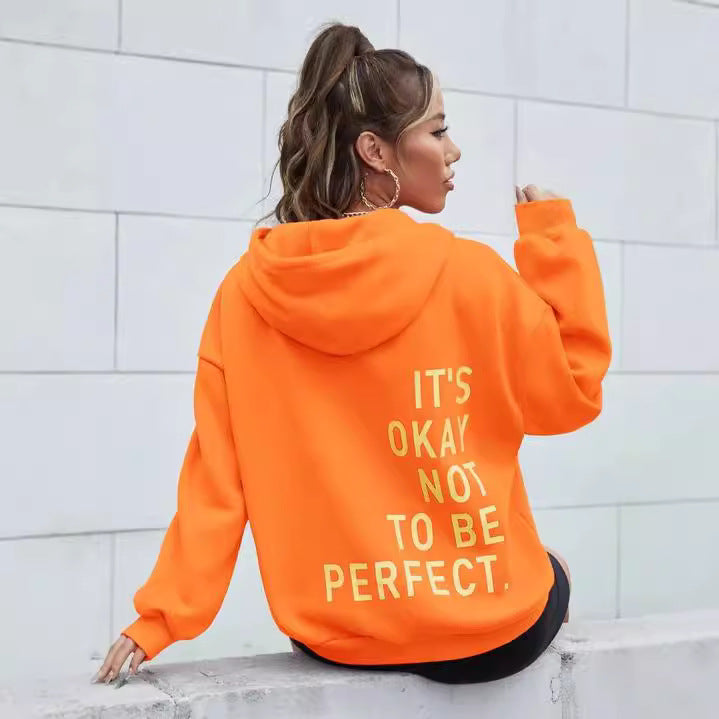 Women’s hoodie with motivational lettering and cozy lining Lune London
