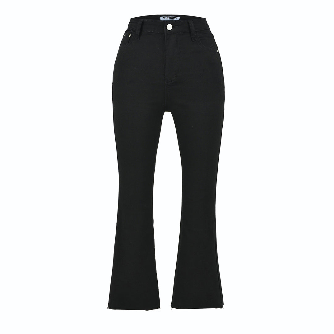 Women's Highwaist Flared Trousers made of Stretch Denim with five pockets and raw hem Amarae