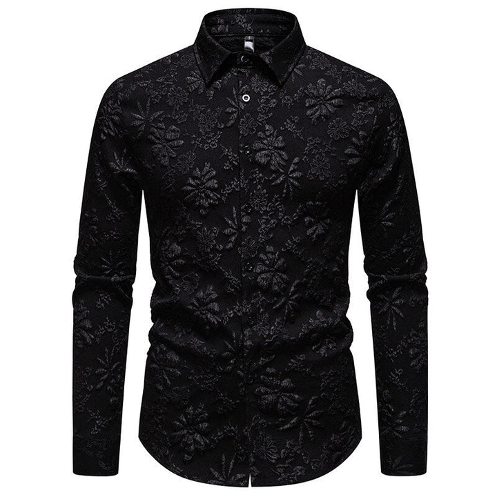 Men's Long Sleeve Shirt with Textured Design Amarae