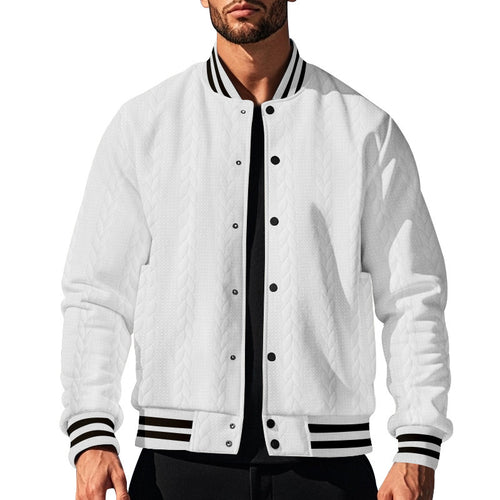 Urban university jacket for men with structured knit design Amarae