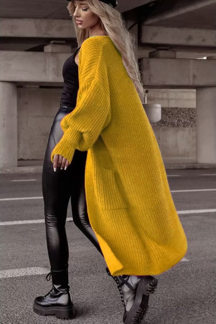 Chunky knit cardigan for women with deep pockets and relaxed oversized fit Lune London