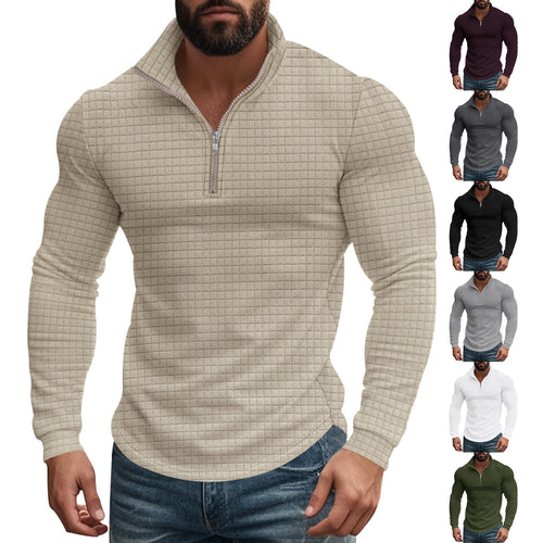 Men's midlayer pullover with high collar and textured design Amarae