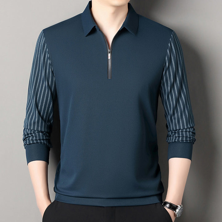 Men's polo with double high collar and breathable inserts Lune London