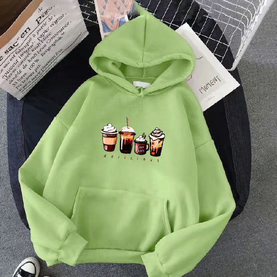 Women's hoodie with cute drink motif Chic & Stil