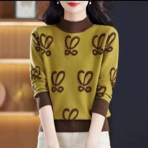 Sweatshirt pour femmes avec motifs contrastés et encolure ronde Chic & Stil