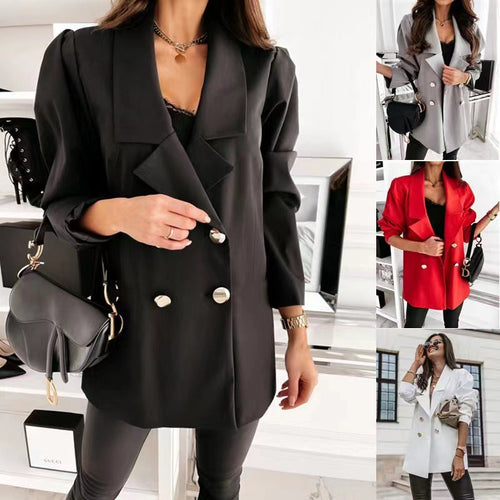 Amarae | Ladies elegant oversized blazer with pockets and button details