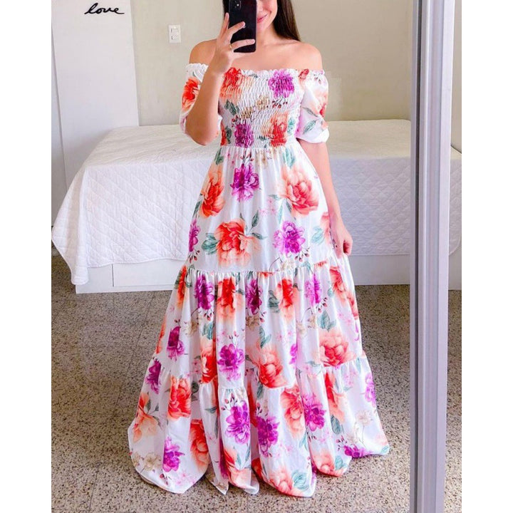 Chic and Stylish Off-Shoulder Ruffled Maxi Dress for Women