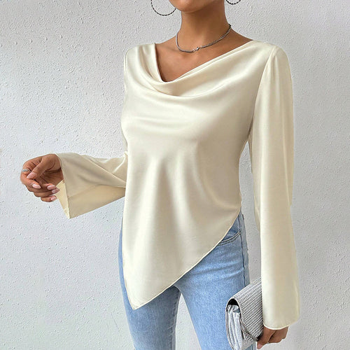 Blouse pour femmes avec décolleté cascade chic et manches longues Chic & Stil