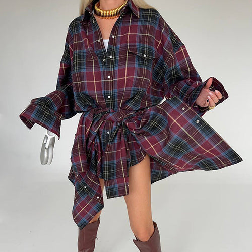 Oversized square shirt for women with draped cut and snap details Amarae