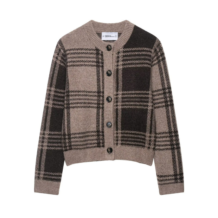 Ladies Lune London Checkered Knit Jacket