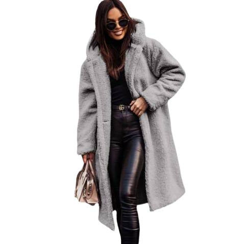 Ladies Oversized Fleece Jacket with Hoodie Moon London