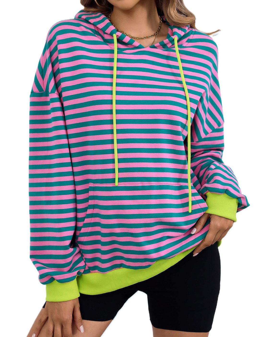 Casual hoodie for ladies with colorful striped pattern Amarae