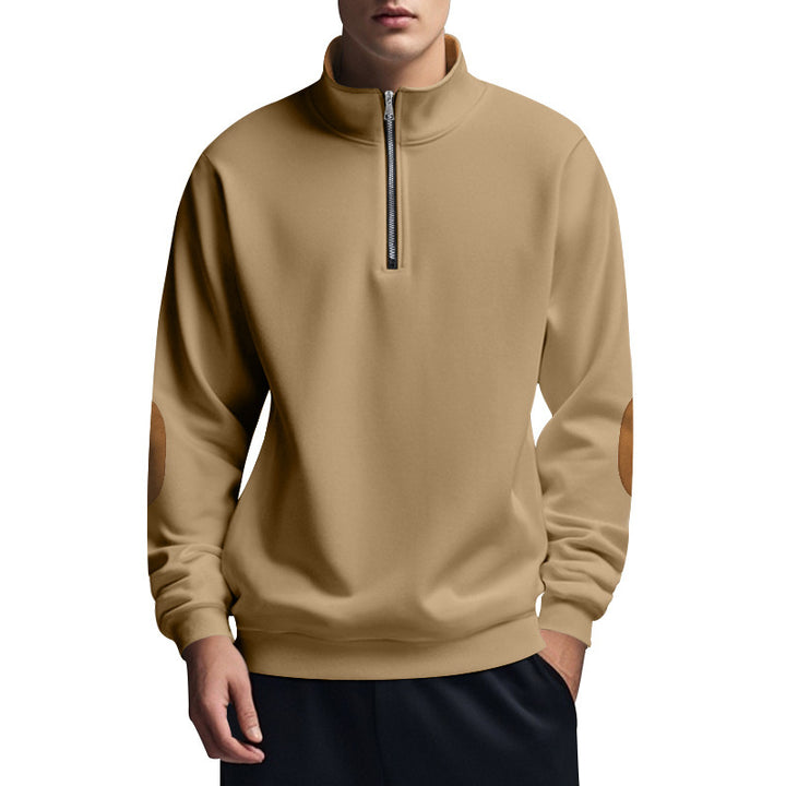 Sporty pullover for men with high collar and zip Lune London