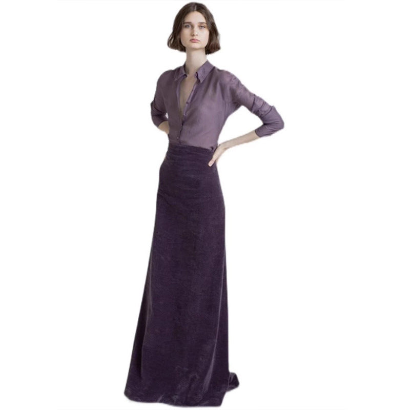 Jupe midi élégante pour femmes en velours de haute qualité Chic & Stil