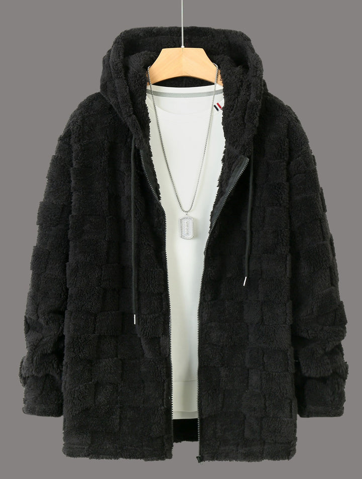 Man Fleece jacket with hood and pockets Lune London