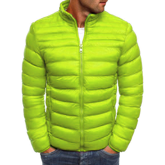 Quilted jacket for men with a stand-up collar and zippered side pockets Lune London