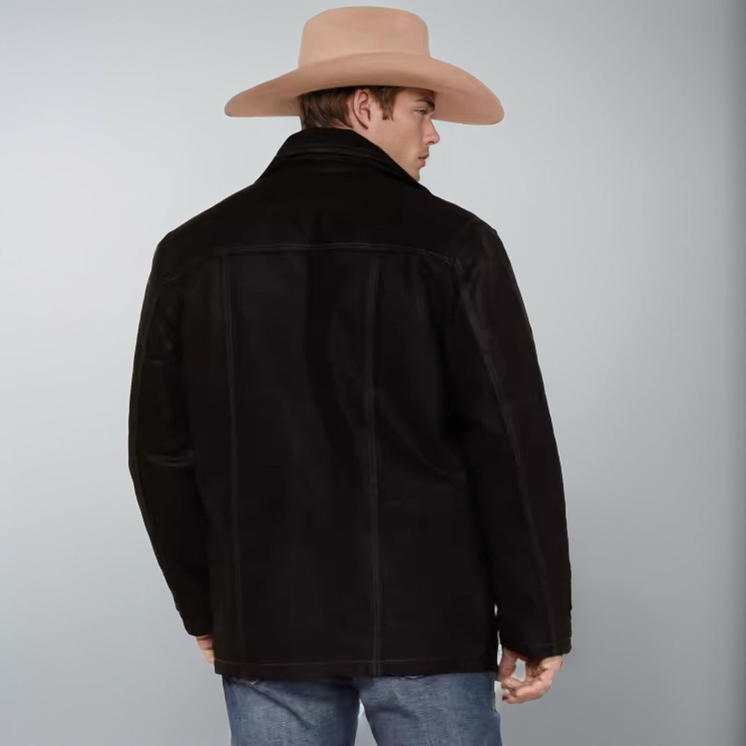 Versatile and sturdy suede jacket for men with functional pockets Lune London