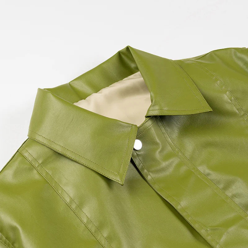 Women's faux leather jacket with practical pockets and modern cut Lune London