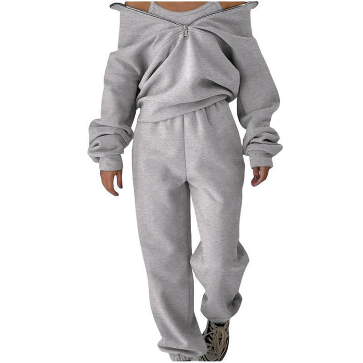 Women's sweatshirt with high collar and zipper Lune London