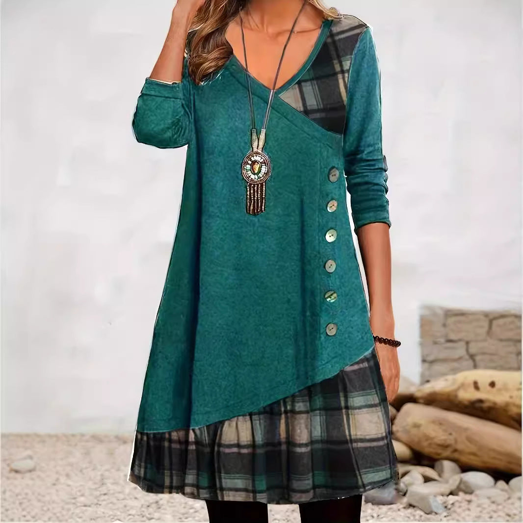 Lune London | Classic Look Checked Long Sleeve Dress