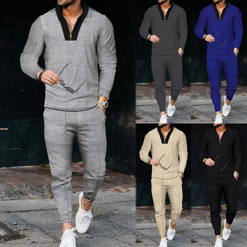 Men Elegant Casual Set with Structured Top and Matching Pants Amarae