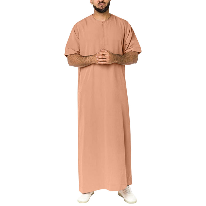 Sporty maxi dress for women with short sleeves and practical zipper Lune London
