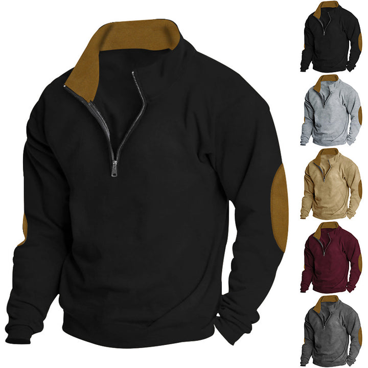 Men's sweater with high collar and zipper Lune London