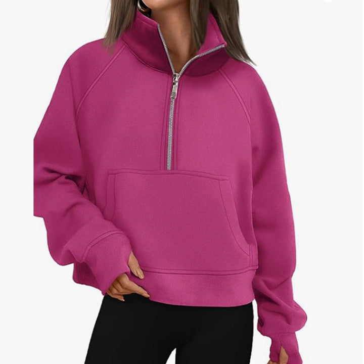 Women's Sporty Hoodie with High Collar Lune London
