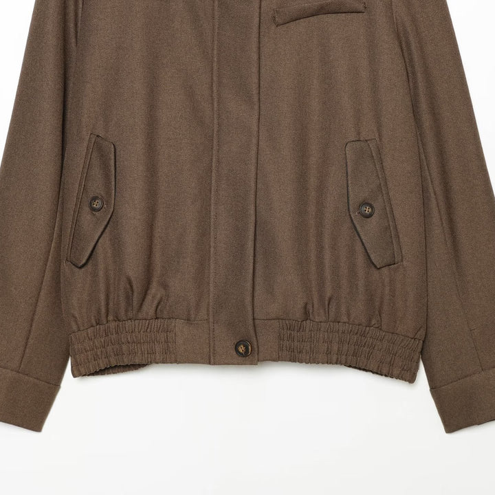 Women's high-waisted tapered wool-look fabric trousers with crease and slim ankle fit Amarae