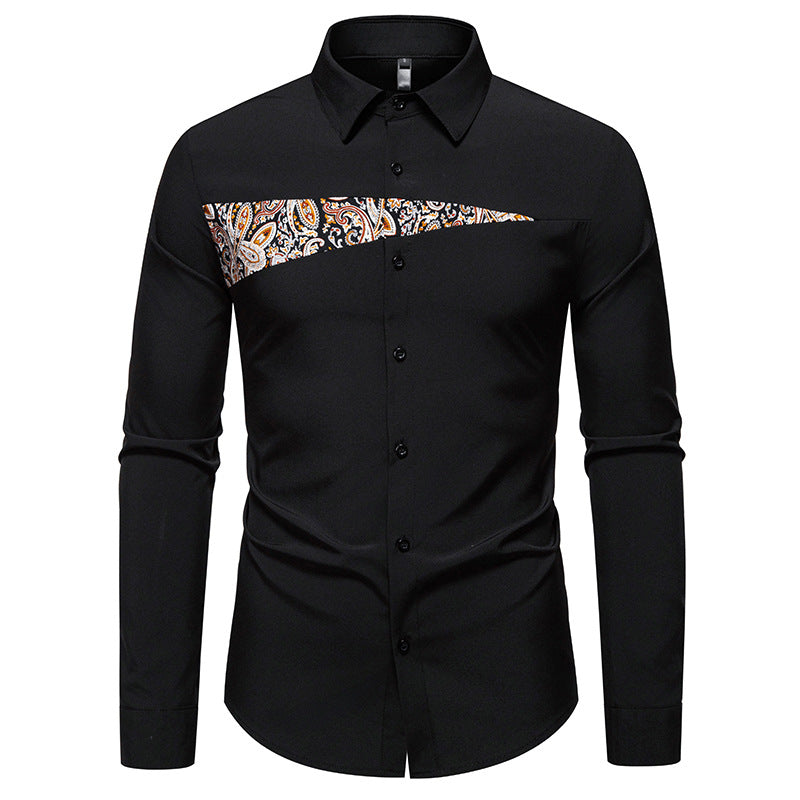 Trendy long sleeve shirt for men with Paisley pattern details Lune London