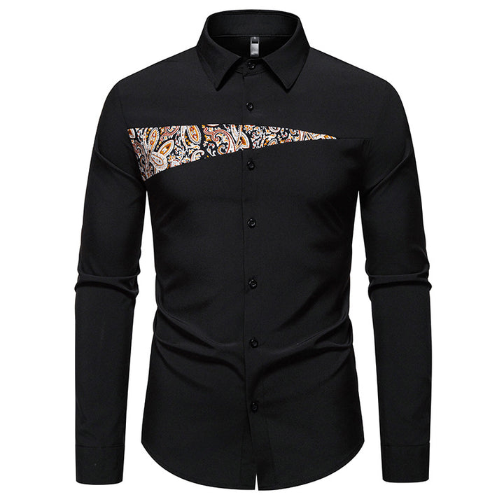Trendy long sleeve shirt for men with Paisley pattern details Lune London