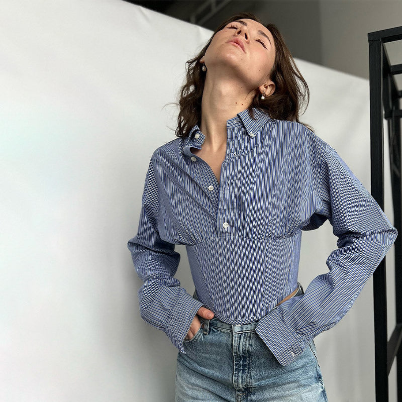 Blouse for ladies with innovative cut and structured sleeves Lune London