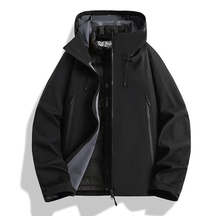 Men's Waterproof Softshell Outdoor Jacket with Adjustable Hood and Breathable Membrane Amarae