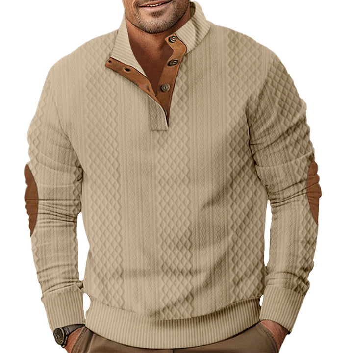 Trendy knit sweater for men with a unique structure and Lune London collar