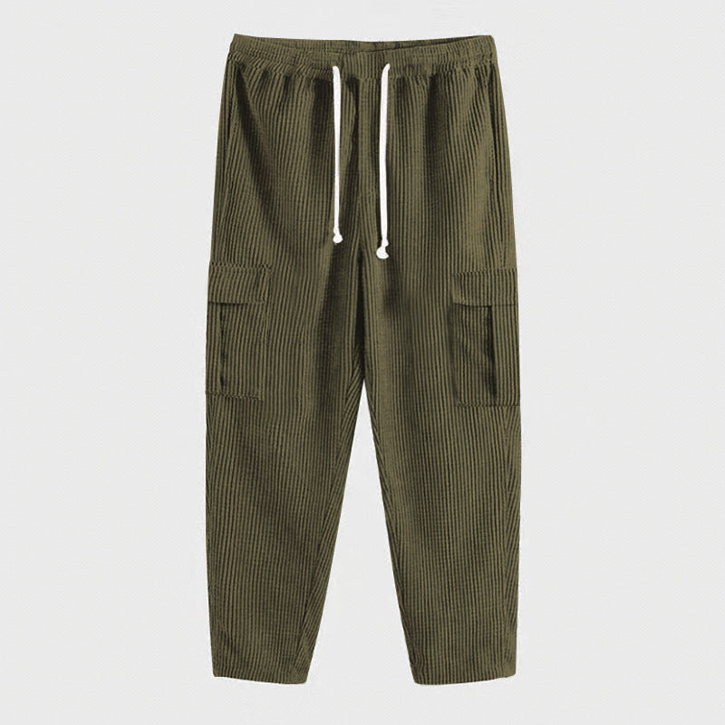 Men's cargo pants with elastic waist and practical side pockets Lune London