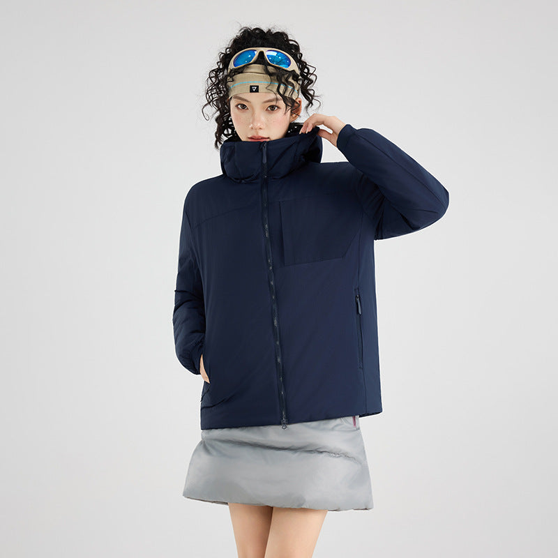 Women's Insulated Outdoor Quilted Jacket with Hood, Chest Yoke and Elastic Cuffs Amarae
