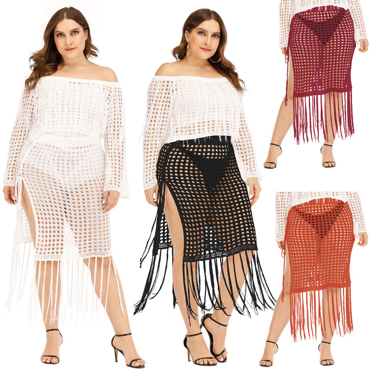 Ladies Crochet Fringe Beach Concealed Set Lune London