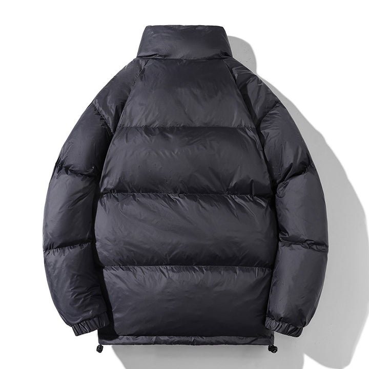 Men's insulated quilted thermo puffer jacket with stand-up collar and drawstring hem Amarae